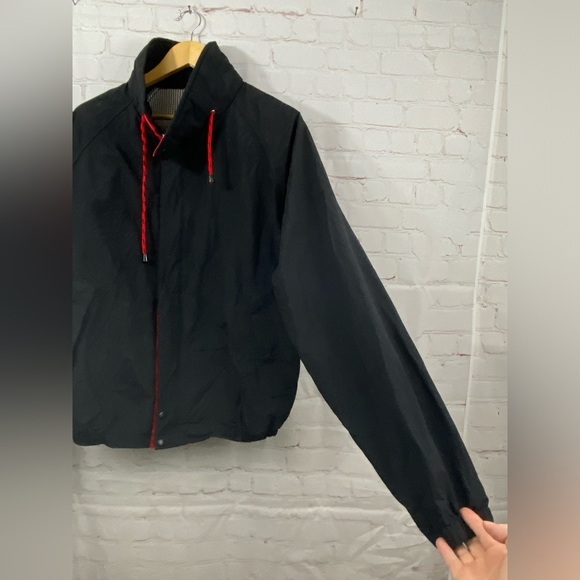 Swingster Jacket Mens Size Medium Black Red Trim Detail Full Zip Front Snap - Picture 2 of 12